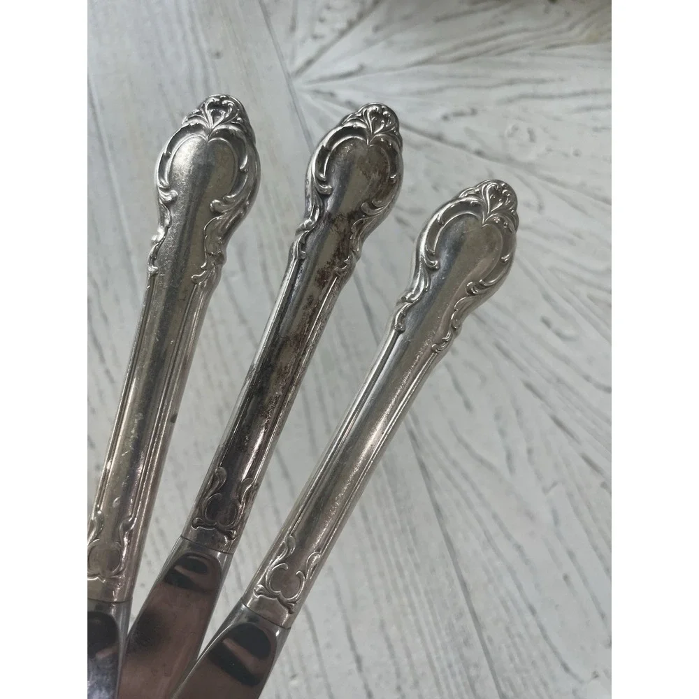 Holmes Edwards SILVER FASHION International‎ Silver Plate 10 Dinner Knives 1957